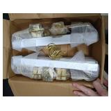 TOPIA HANGER White Wooden Pants Hangers with Gold Clip, 20 Pack Skirt Short Trousers Jeans Slacks Hangers with 360 Swivel Hook and Adjustable Clip with Rubber Padded for Closet, CT50WG20