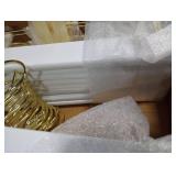 TOPIA HANGER White Wooden Pants Hangers with Gold Clip, 20 Pack Skirt Short Trousers Jeans Slacks Hangers with 360 Swivel Hook and Adjustable Clip with Rubber Padded for Closet, CT50WG20