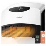 GiveBest Electric Wall Heater with WiFi and Remote Control, Floor or Wall Mounted Heater, Large Room Coverage, 3 Heating Modes, 1500W Fast Heating Space with Thermostat for Indoor Room Use, White