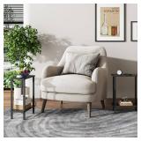 TUTOTAK Small Side Table, Narrow End Table, Set of 2, Skinny Sofa Table, Slim Nightstand, Couch Table, Living Room, Bed Room, Black TB01BK0622