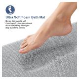 OLANLY Thick Memory Foam Bath Mat Rug 44x24, Extra Soft Absorbent Bathroom Rug, Quick Dry Bath Mats, Non-Slip, Machine Washable Carpet for Bathroom, Tub and Shower, Home Decor Accessories, Light Grey