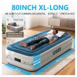 VOSSER Twin Air Mattress with Built-in Pump,Fast & Easy Inflation/Deflation Inflatable Mattress, Foldable Blow Up Mattress with Storage Bag, Inflatable Bed for Home, Camping & Guests
