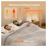 Bedsure Electric Blanket Queen Size - Thick Striped Flannel Electric Blanket with Dual Control, Heating with 10 Heat Settings & 10 Time Settings, 8 hrs Timer Auto Shut Off (84x90 inches, Linen)