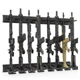 Nonkky Gun Rack for Wall, Indoor Gun Racks Wall Mount, Adjustable Rifle Rack Wall Mount 4/6/8/12-Slots Heavy Duty Steel Vertical Rifle Stand