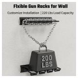 Nonkky Gun Rack for Wall, Indoor Gun Racks Wall Mount, Adjustable Rifle Rack Wall Mount 4/6/8/12-Slots Heavy Duty Steel Vertical Rifle Stand