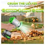 Leaf Blower Cordless with Battery and Charger,1000,000 RPM, 395CFM 1000G Power, Lightweight Handheld Design, Extended Nozzle,Blower for Patio Cleaning,Car Blowing Water, Blowing Leaves and Dust
