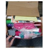 Kids Kitchen Playset, Toddler Play Kitchen Set Toys with Sound & Light, Cooking Stove, Play Sink, Play Food Kitchen Accessories, Pretend Kitchen Toy for Kids Toddlers Girls Ages (Pink)