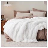 Bedsure GentleSoft Fluffy White King Size Blanket for Bed, Thick Soft Sherpa Faux Fur Fleece Bedding Fuzzy Plush Winter Warm Heavy Large King Blanket, Cozy White Gifts for Men Women, 108x90