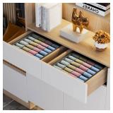 Joyoldelf Sock Drawer Organizer Divider 2 Packs Underwear Organizer, 24 Cell Closet Organizers and Storage Organizer Sock Holders Organizers for Storing Socks, Handkerchiefs, Ties, Belts (Grey)