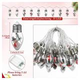 Aurelema Christmas Snow Globe String Lights 6.6ft 10 LED Vintage Christmas Tree Bulb Lights with Cute Ornaments for Xmas Indoor Outdoor Home Office Table Party Decor Battery Operated (Multicolor)