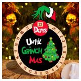 PETCEE Christmas Advent Calendar 2025 Wood Christmas Countdown Calendar Decorations Funny Days Until Countdown Welcome Sign Wreath for Home Decor Christmas Advent Gifts