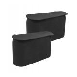 JAVOedge (2 Pack Black Small Car Trash Can with Lid, Flexible Material, Fits in Most Side Doors