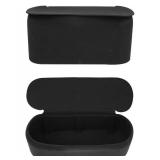 JAVOedge (2 Pack Black Small Car Trash Can with Lid, Flexible Material, Fits in Most Side Doors