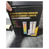 lexall 3 Pack Under Cabinet Lighting, 60 LED Rechargeable Motion Sensor Light Indoor with Charging Station, Dimmable LED RGB Light Bar, Magnetic Under Counter Lights for Kitchen, Night Safe Light