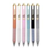 Linbsunne Ballpoint Pens Medium Point 1mm Black Ink Work Pen with Super Soft Grip Ball Point Pen for Men Women Retractable Office Pens (Gold Clip-6 count)