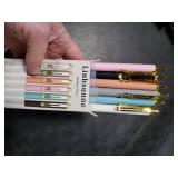 Linbsunne Ballpoint Pens Medium Point 1mm Black Ink Work Pen with Super Soft Grip Ball Point Pen for Men Women Retractable Office Pens (Gold Clip-6 count)