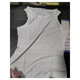MISIFI Womens Sleeveless Casual Basic Ribbed Fitted Tank Top White XL