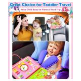 Gojmzo Busy Board Montessori Toys for Toddler Girl Birthday Gifts, Busy Book Sensory Toys for Toddlers, Learning Educational Toddler Travel Activities