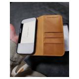 SHIELDON Leather Wallet Case for iPhone 17 5G 6.3 2025 | RFID Blocking Credit Card Holder, Magnetic Closure, Kickstand, Folio Design, Shockproof Full Protective Cover - Retro Light Brown