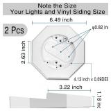 Qishiyi 2Pcs Siding Mounting Block with Built-in Electrical Box Vinyl Siding Light Mounting Kit for 1/2 inch Vertical Lap Siding Outdoor Mounting Plate (White - 2 Pack, 1/2 inch Lap Siding)