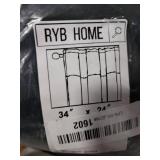 RYB HOME RV Camper Curtains 24 inches Length - Blackout Insualting Privacy Curtains for Basement Cafe Cabinet Tiers Drapes, 34 Width x 24 Length, 2 Panels, Black