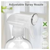Worldgsb 2 Pack Glass Spray Bottles with Silicone Sleeve, 16 oz Empty Refillable Containers with Adjustable Spray Nozzles, Spray Bottles for Hair, Cleaning Solutions and Plants Blue&Grey