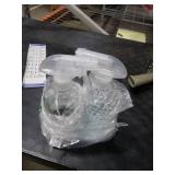 Worldgsb 2 Pack Glass Spray Bottles with Silicone Sleeve, 16 oz Empty Refillable Containers with Adjustable Spray Nozzles, Spray Bottles for Hair, Cleaning Solutions and Plants Blue&Grey