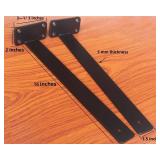 8 Pack - 16 inch Black Hidden L Shelf Bracket (1/5 Inch Thicked) Iron Floating Shelf Brackets Rustic Industrial Metal Brackets for Shelf Support