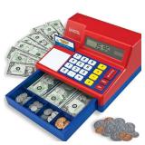 Learning Resources Pretend & Play Calculator Cash Register Toy - Gift for Kids, Toddler Toys, Play Money & Credit Card, Shopping Store Playset, Educational Preschool Activities