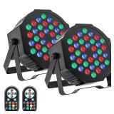 U`King LED Par Lights DJ Stage Light Corded RGB 36 LED with Sound Activated Control DJ Uplighting for Wedding Party Club Christmas Stage Lighting (2 Packs)