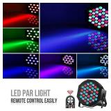 U`King LED Par Lights DJ Stage Light Corded RGB 36 LED with Sound Activated Control DJ Uplighting for Wedding Party Club Christmas Stage Lighting (2 Packs)