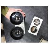 Herda Salt and Pepper Grinder - Refillable 304 Brushed Stainless Steel Shaker - Adjustable Ceramic Sea Salt & Pepper Grinder - Tall Glass Salt- Pepper Mill & Salt Mill (2Pcs)