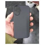 ORNARTO Compatible with iPhone 16 Case 6.1, Slim Liquid Silicone 3 Layers Full Covered Soft Gel Rubber Shockproof Phone Case, Protective Cover with Anti-Scratch Microfiber Lining-Black