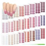 Maitys 336 Pieces 24 Sheets Full Wrap Nail Polish Strips Stickers Self Adhesive Gel Nail Strips Art Decals with File for Women DIY Decorations(Elegant Style)