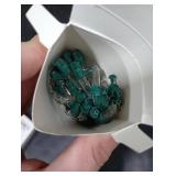 Mudder 50 Pcs Replacement Mini Light Bulbs Christmas Tree 2.5 V Incandescent Glass String Light Bulbs with Base Indoor Outdoor Xmas Decoration, 0.17 Ampere, 0.425 Watt (Clear,Green)