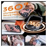 Anqrp Heavy Duty Case for iPhone 16 Case with Enhanced Ring Holder Grip Stand, Military Grade Shockproof Rugged Drop Protective Silicone Hard Slim iPhone 16 Phone Case Cover for Women Men,Pink Gold