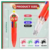 LiYiQ Christmas Colorful Multicolor Pen in One Cartoon Cute Fun 4-in-1 Cute Pens Bulk Kawaii Christmas Tree Snowman Santa Claus Reindeer Shape Cool Ballpoint Pens for Fun Gifts