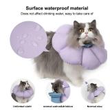 Cat Cone Collar,Cute Waterproof Cat Recovery Collar,Anti-Bite Lick Wound Healing Safety Elizabethan e Collar for Cats,Purple Flower All-Season Style