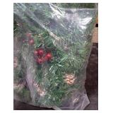 GUOOU 9 Foot Christmas Lighted Garland, Battery Operated Christmas Garland with Lights, Pre Lit Garland Wreath for Indoor Home Winter Holiday New Year Xmas Decorations