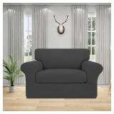 Easy-Going 2 Pieces Stretch Oversized Chair Couch Cover Sofa Cover for Dogs Sofa Slipcover for Separate Cushion Couch Jacquard Fabric Elastic Furniture Protector for Pets (Dark Gray, Oversized Chair)