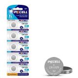 PKCELL CR1225 3V Lithium Battery CR 1225 3V Button Batteries for Thermometer 5-Year Shelf Life (5 Count)