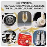 TRANSON 3 Gold, 3 Silver, 1 Black and 1 White Paint Markers Bold and Fine Dual-tip Acrylic Paint Marker Set for Rock Painting Glass Canvas Wood Leather Ceramic Painting