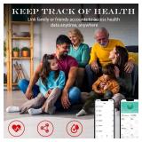 Smart Health Ring for Women Men Fitness Tracker with Heart Rate, Blood Oxygen, Blood Pressure, Sleep Monitoring, Step Counting, IP68 Waterproof for iOS and Android, No APP Fee, Xmas Gifts, Black 12