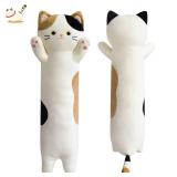 JEROKUMI Long Cat Plush Boby Pillow, 22inch Kawaii Cartoon Cat Boby Pillow Kitten Stuffed Animals for Girls, Cute Sleeping Gift for Kids, Toddler, Adult Birthday Gifts