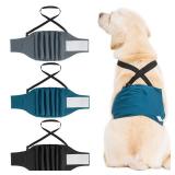 3 Pack Avont Male Dog Belly Band with Suspenders, Reusable Boy Doggie Diaper with Harness, Escape Proof, Non-Slip, Washable Doggy Pee Wraps for Small Medium Large Dogs
