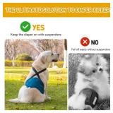 3 Pack Avont Male Dog Belly Band with Suspenders, Reusable Boy Doggie Diaper with Harness, Escape Proof, Non-Slip, Washable Doggy Pee Wraps for Small Medium Large Dogs