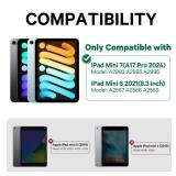 GreenLaw Keyboard Case for iPad mini 7 A17 Pro(2024) & Mini 6 (2021) 8.3, 360° Rotate Case for iPad mini 7th/6th Generation, Touchpad Keyboard with 7 Color Backlit, Type-C Rechargeable, Black