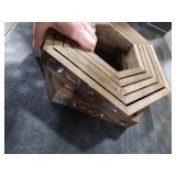 Gerrii 10 Pcs Honey Comb Decorations 5 Sizes Wood Hexagon Shelves Honeycomb Centerpiece Cupcake Stand Wooden Bee Hive Display Holder for Baby Shower Honeybee DIY Birthday Party Decor (Dark Brown)