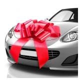 Mifflin-USA Big Car Bow (Matte Red, 30 inch) Gift Bow, Giant Bow for Car, Birthday Bow, Huge Car Bow, Big Red Bow, Christmas Bow, Gift Wrapping, Big Gift Bow for Car Decor with 2 Suction Cups