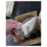 Joyyy Christmas Stocking Holders for Mantle Set of 4 Heavy-Duty Cast Iron Xmas Stocking Hangers Hooks for Mantel with Protective Pad for Fireplace Home Shelf (White)